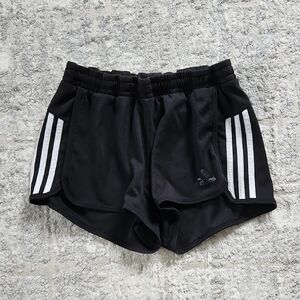 adidas Black Athletic Shorts with White Stripes Size XS